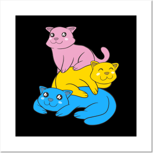 Pansexuality Flag Cats Pan Pride Color Posters and Art